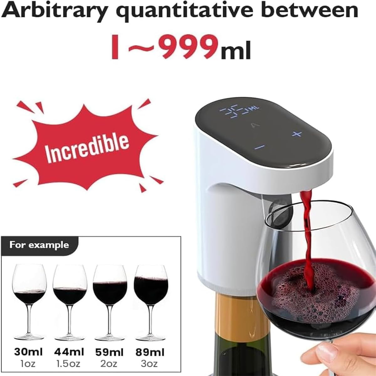 Sipvault – Distributeur de boissons alcoolisées, distributeur de boissons Sip Vault pour whisky, distributeur intelligent d'alcool, décanteur de vin électrique, distributeur verseur, quantité réglable