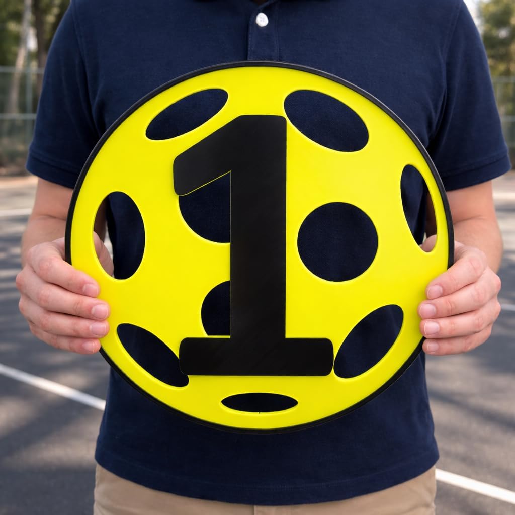 Pickleball Court Number Marker – 6"x6" or 11"x11", Easy Install, All-Surface Mount, All-Weather, Non-Rusting PETG, For Facility or Club, Made in USA