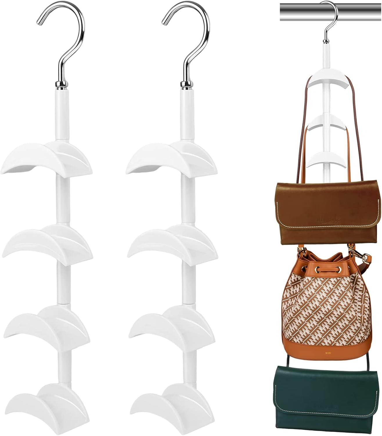 Amazon.com: 2 Packs Purse Hanger Organizer for Closet - Handbag Hanging