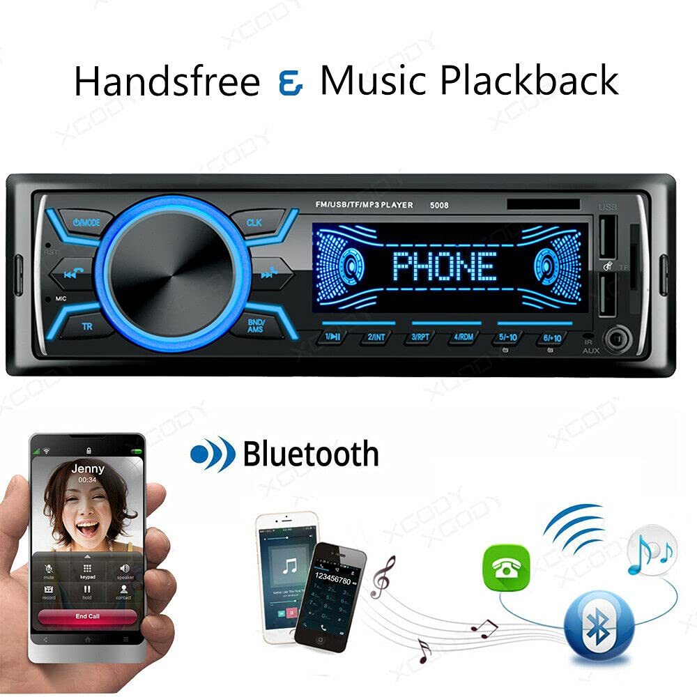 Riloer Lettore DVD portatile per auto, con antenna stereo, Bluetooth integrato, microfono, chiamate in vivavoce, ricarica USB veloce, trasmissione audio avanzata