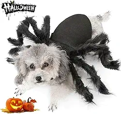 Fantasia de Aranha de Cachorro para Decoração de Festa de Halloween, Fantasia de Cosplay de Halloween para Cães Pequenos e Gato, Acessórios para Vestir Gatos de CachorroPuoyis Medium