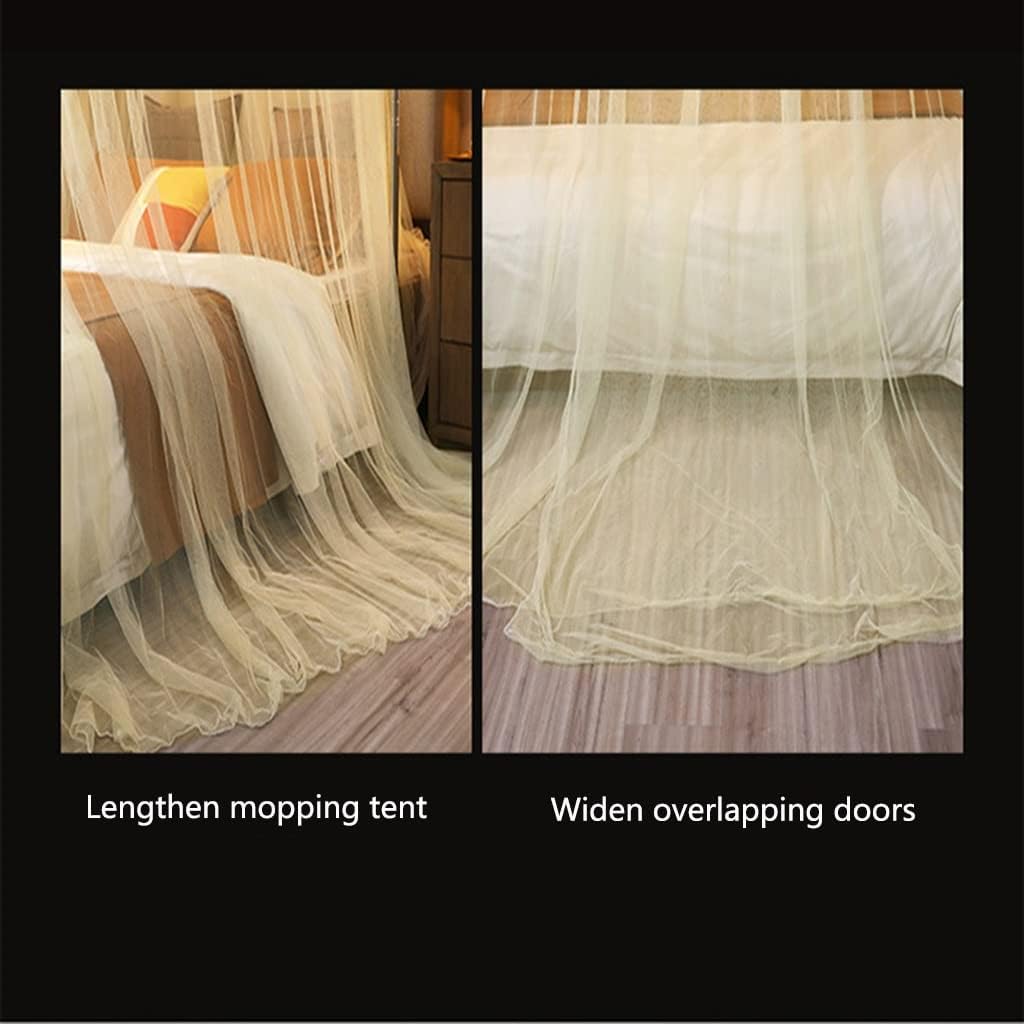 Mosquito Net for Bed Punch-Free Installation Bed Canopy for Girls Hanging Bed Net for Single to King Size Double Beds Ideal for Bedroom Decorative