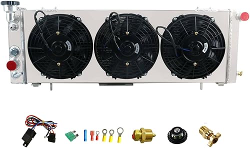 ReadyCool Ventilador de cubierta de radiador de 3 filas para Jeep Cherokee 1984-2001, Comanche 1986-1992, Wagoneer 84-90 4.0L L6 2.8L V6, radiadores