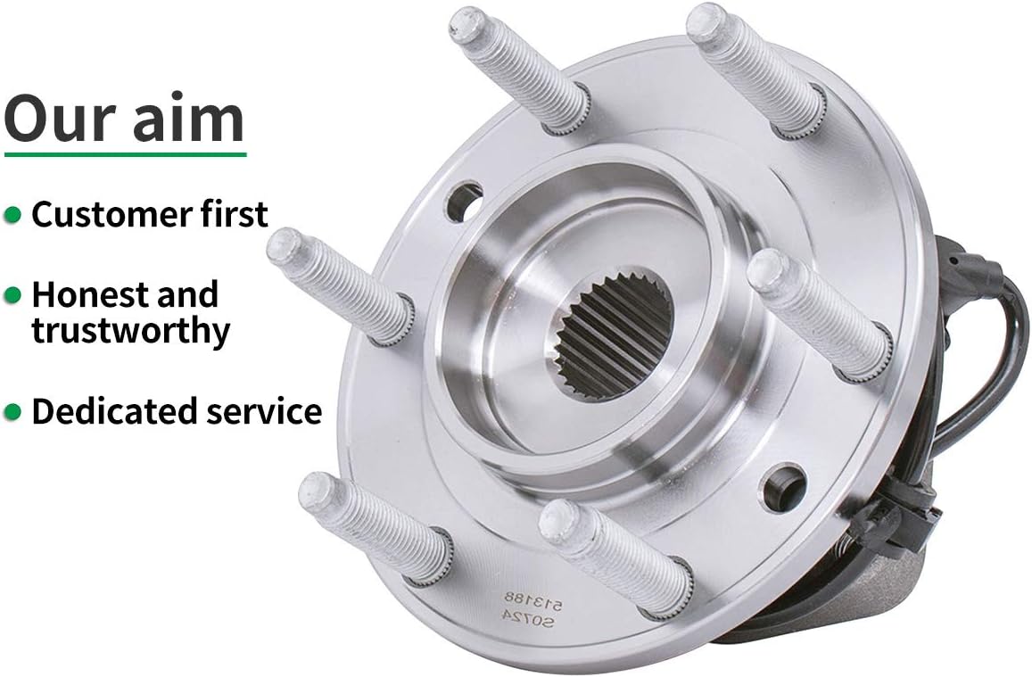 HICKS 513188 Front Wheel Hub Bearing Assembly Compatible with 2002-2009 Chevy Trailblazer, 2002-2009 GMC Envoy, 2005-2009 Saab 9-7x
