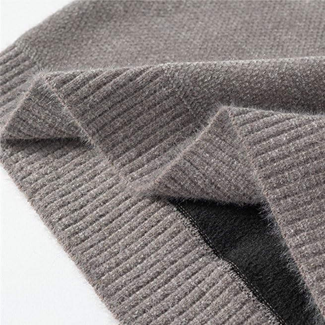 JSEIAJB Men's Sweater Chenier Velvet Autumn and Winter Velvet and Thick Solid Color Sweater Inside4