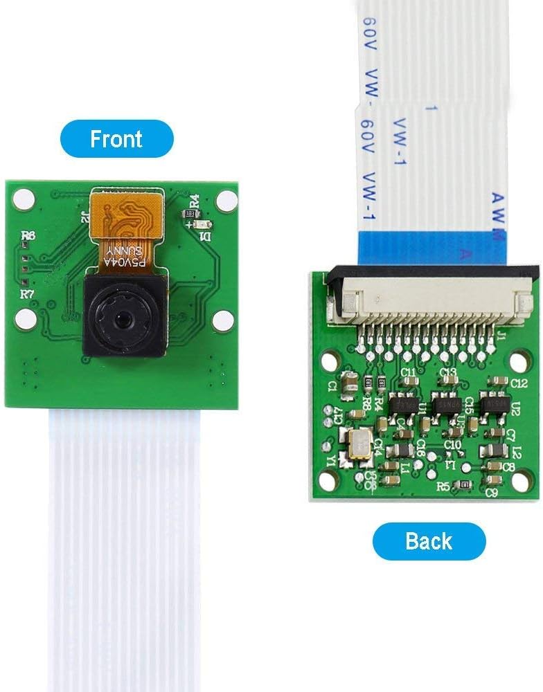 Raspberry Pi Camera Video Module 5 Megapixel 1080p Mini Webcam Sensor OV5647 for Raspberry Pi Model A/B/B+, RPi 2B Pi 3B 3B+ and Pi 4B