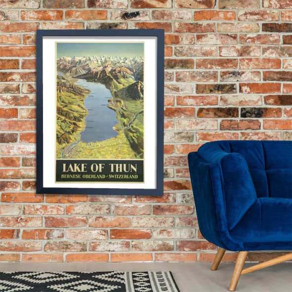 Affiche lac de Thun Suisse cadeau idéal grand format avec cadre