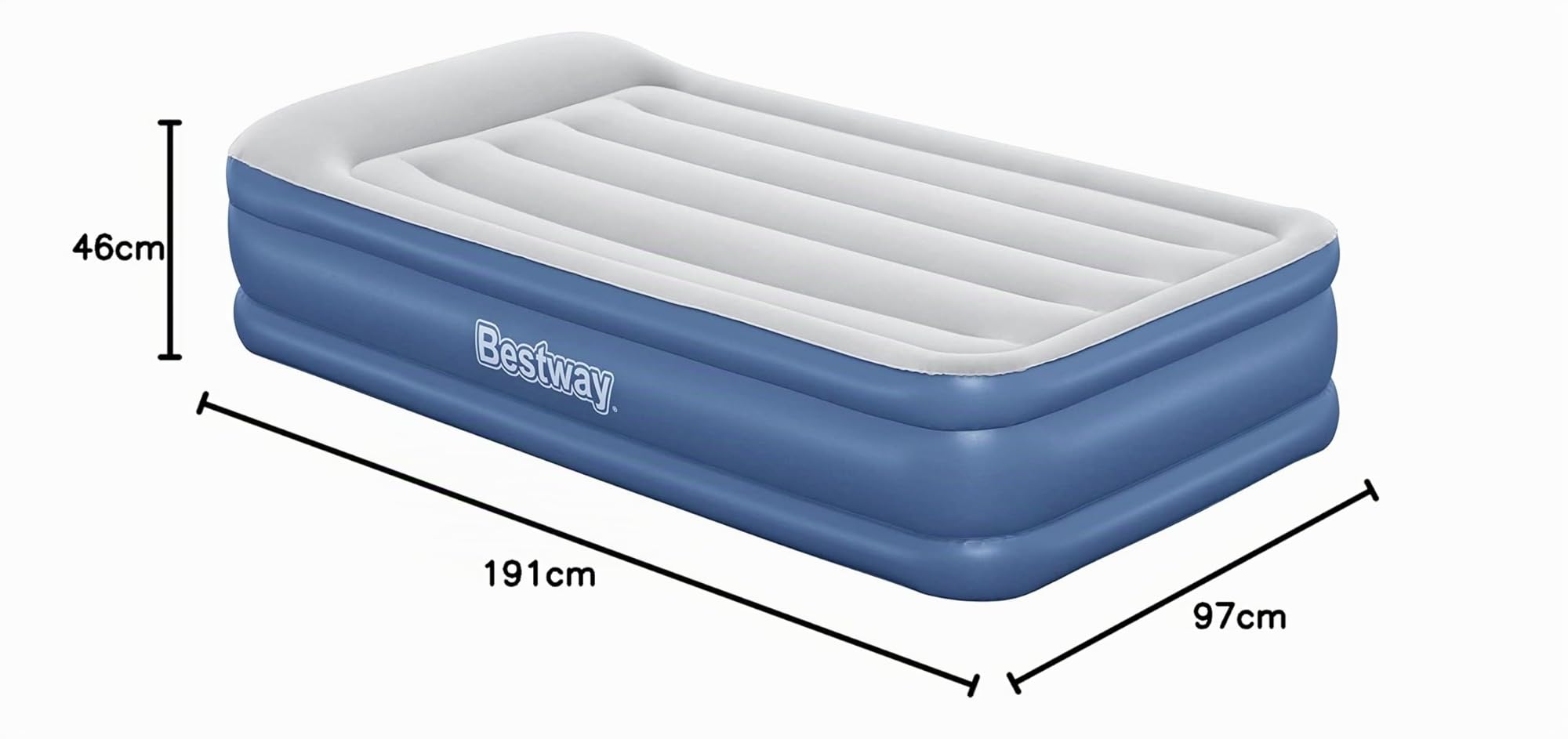 Bestway TriTech Cama de Aire Individual con Superficie Especial y Bomba eléctrica integrada 191 x 71 x 46 cm