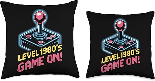 Miniatura 3 de Level 1980s Game On Retro Arcade Joystick Classic Gamer Throw Pillow
