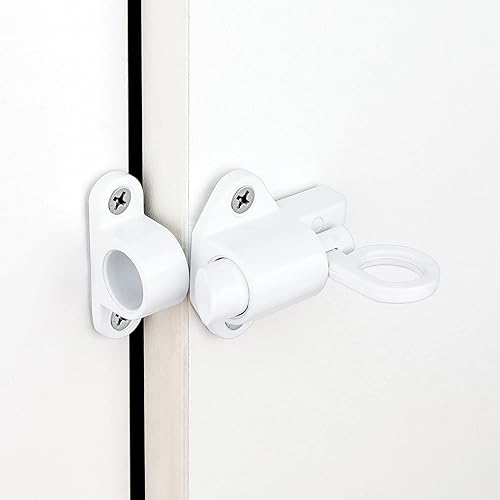 Miniatura 5 de 2 paquetes de pestillos de cierre automático, cerradura de puerta de resorte blanco, cierre de perno resistente, cerradura automática de seguridad