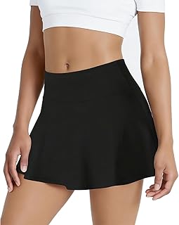 Women Tennis Workout Skirts High Waisted Athletic Skirt with Inner Shorts Pockets,Soft Lightweight Golf Running Skirt