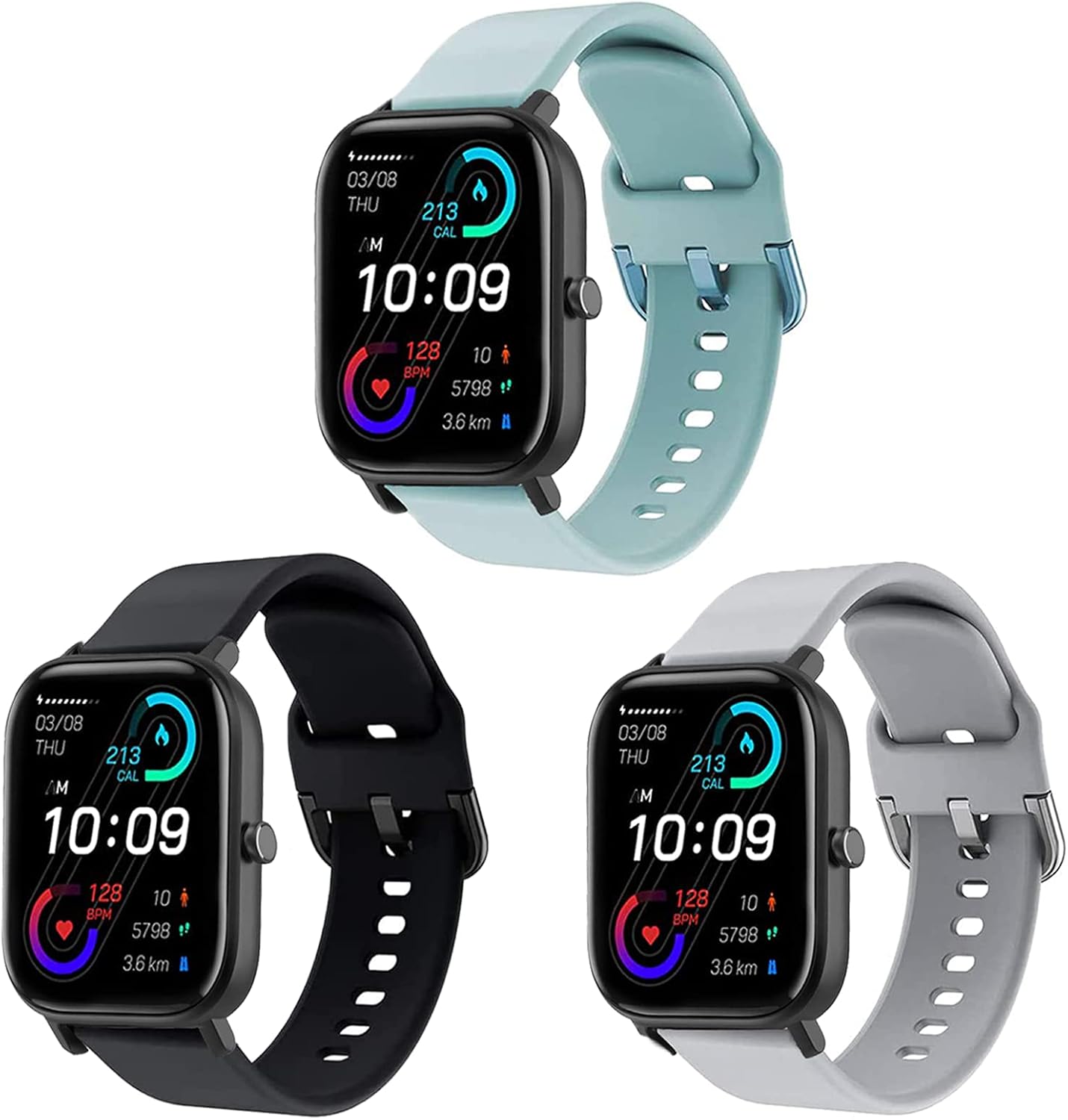 Amazon.com: Replacement Watch Bands Compatible with Amazfit GTS(GTS 2)(GTS  2 Mini)(GTS 2e)/Amazfit Bip(Bip U Pro)(Bip Lite)/Amazfit GTR watch 42mm  etc. 20mm Silicone Watch Wristband Watch Strap Men Women 3pcs : Cell Phones