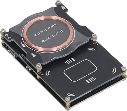 RFID Card Reader Writer Development Board with UID Cards Key Fob - 4 Cards + 1 Fob Included - 13.56Mhz IC Card and 125Khz ID Card Compatible - USB Interface
