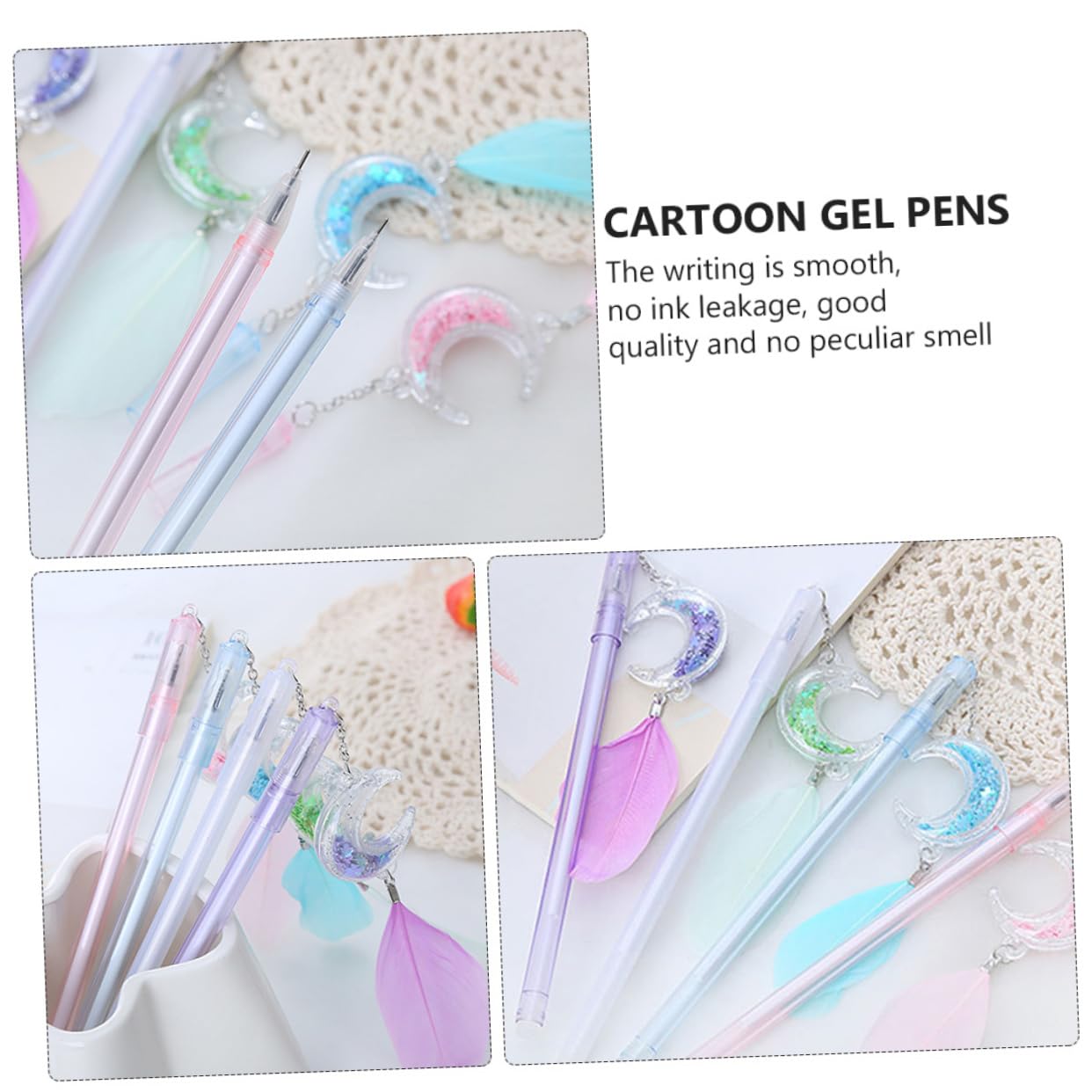30pièces à Gel Avec Pendentif Lune De à Encre Gel Pour Écoliers Et Étudiants Fournitures Scolaires Et Amusantes