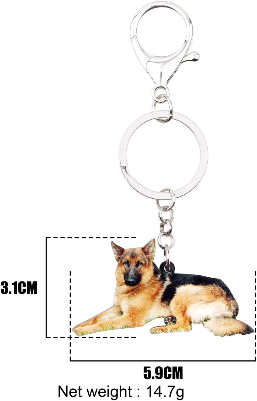 DOWAY Acrylic Dog Keychain Charm, German Shepherd Dog Key Ring Cute Keychains Car Key Chain for Adults Gift Jewelry - Image 6