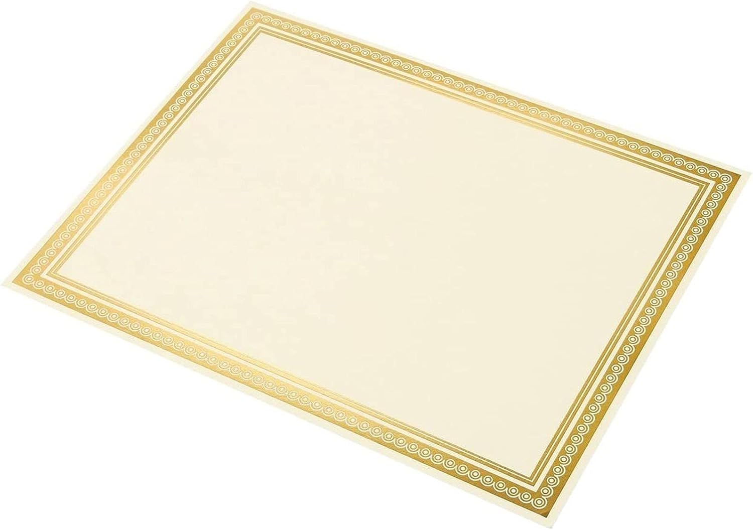 Gold Foiled Metallic Border Award Certificate Sheets, Printer Compatible (11 x 8.5 in, 50 Pack) : Office Products