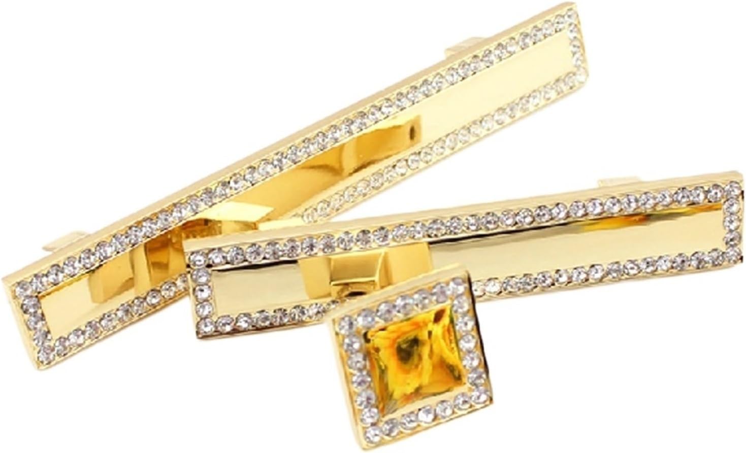 Luxury Gold Crystal Diamond Furniture Hardware Handle Door Drawer Wardrobe Kitchen Cabinets Pull Door Knobs Accessories(Single Hole)