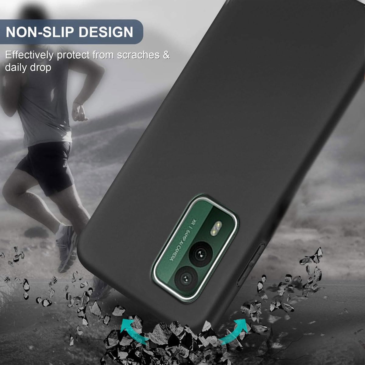 Kit Protezione Per Nokia XR21 5G: 1 Custodia TPU Silicone Nero + 3 Pellicole Vetro Temperato 9H