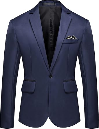 Suit Jacket Men's Classic Business Suit Jacket Lightweight Tuxedo Jackets Leisure Jacket with Pockets Simple Work Jacket Comfortable Transition Jacket for Outdoor Use, Work, Fishing, Travel,