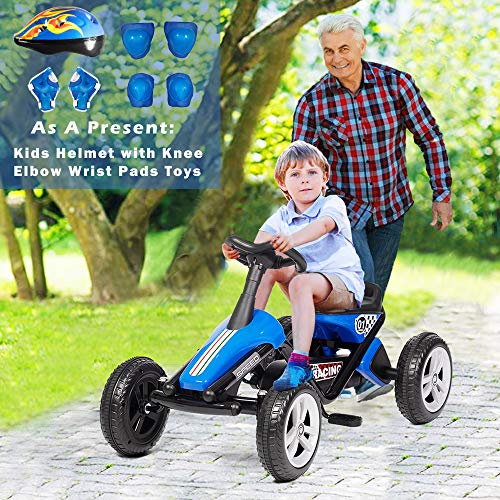 Color Tree Go Kart For Kids Pedal Powered Car With Non-Slip Strips And Rubber Wheels - Boys Girls Ride On Toys For Outdoor Sport Racer Driving Cycling, Ages 3-7 #TOP1