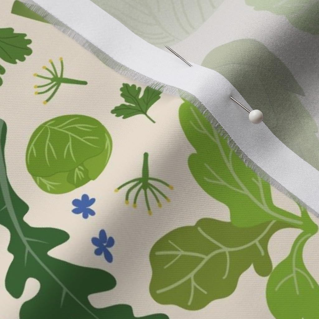 Spoonflower Fabric - Garden Vegetables Salads Printed on Organic Cotton Sateen Fabric by The Yard - Sewing Quilting Apparel Home Decor