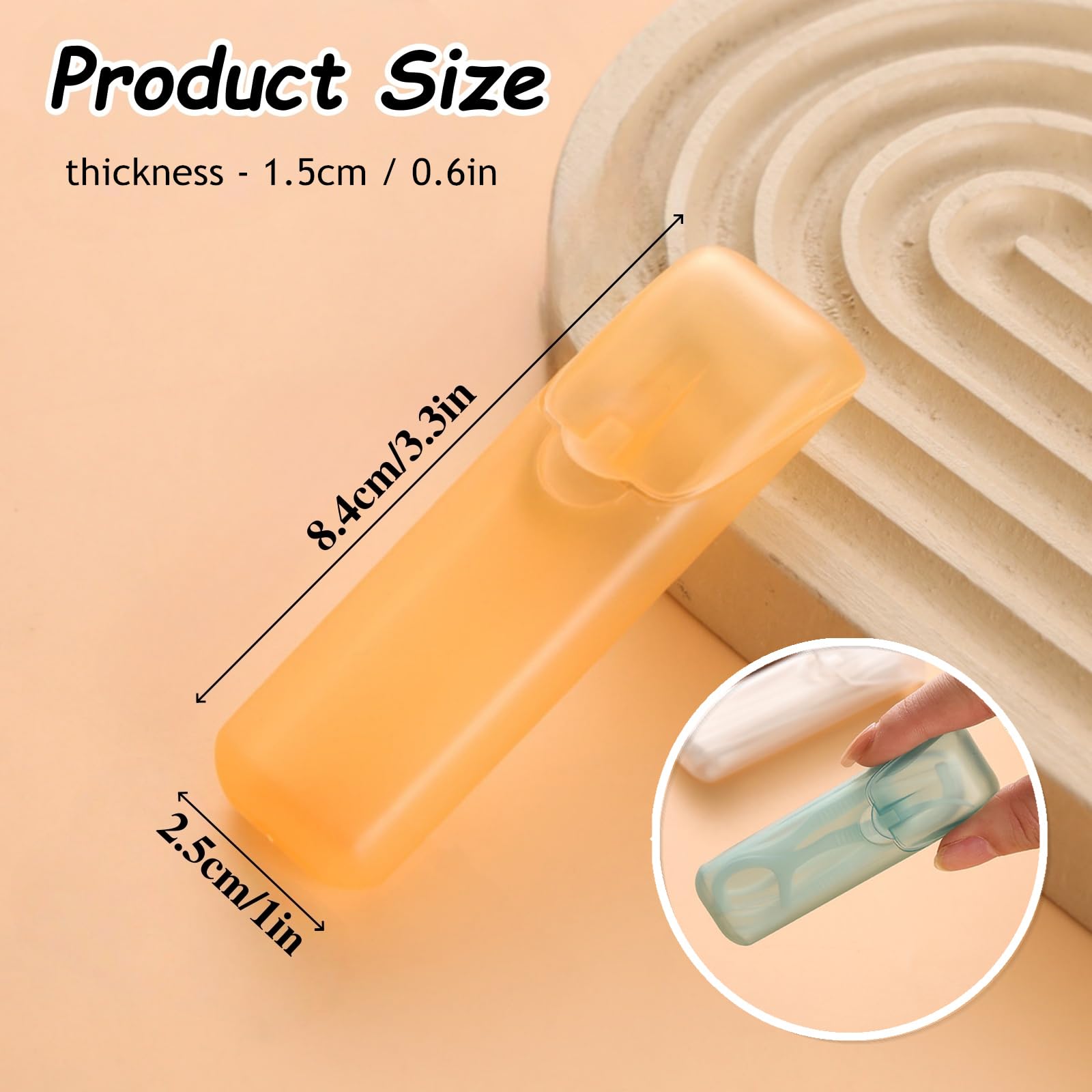MANJIAMEI 6 Pièces Mini Porte-Cure-Dents Translucide Portable Format de Poche Distributeur à Fil Dentaire Multifonction