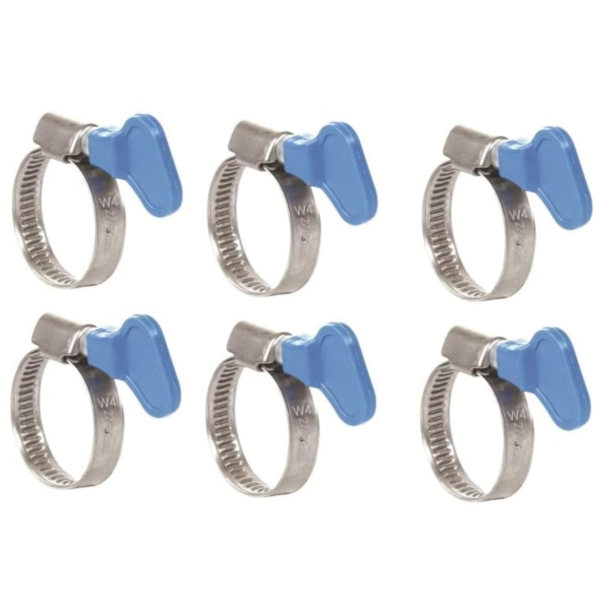 KINIK Adjustable 1.25 Inch Stainless Steel Hose Clamp with Key | Heavy-Duty Pipe Clamp for Plumbing, Automotive & Mechanical Use | Rust-Resistant | Pack of 6