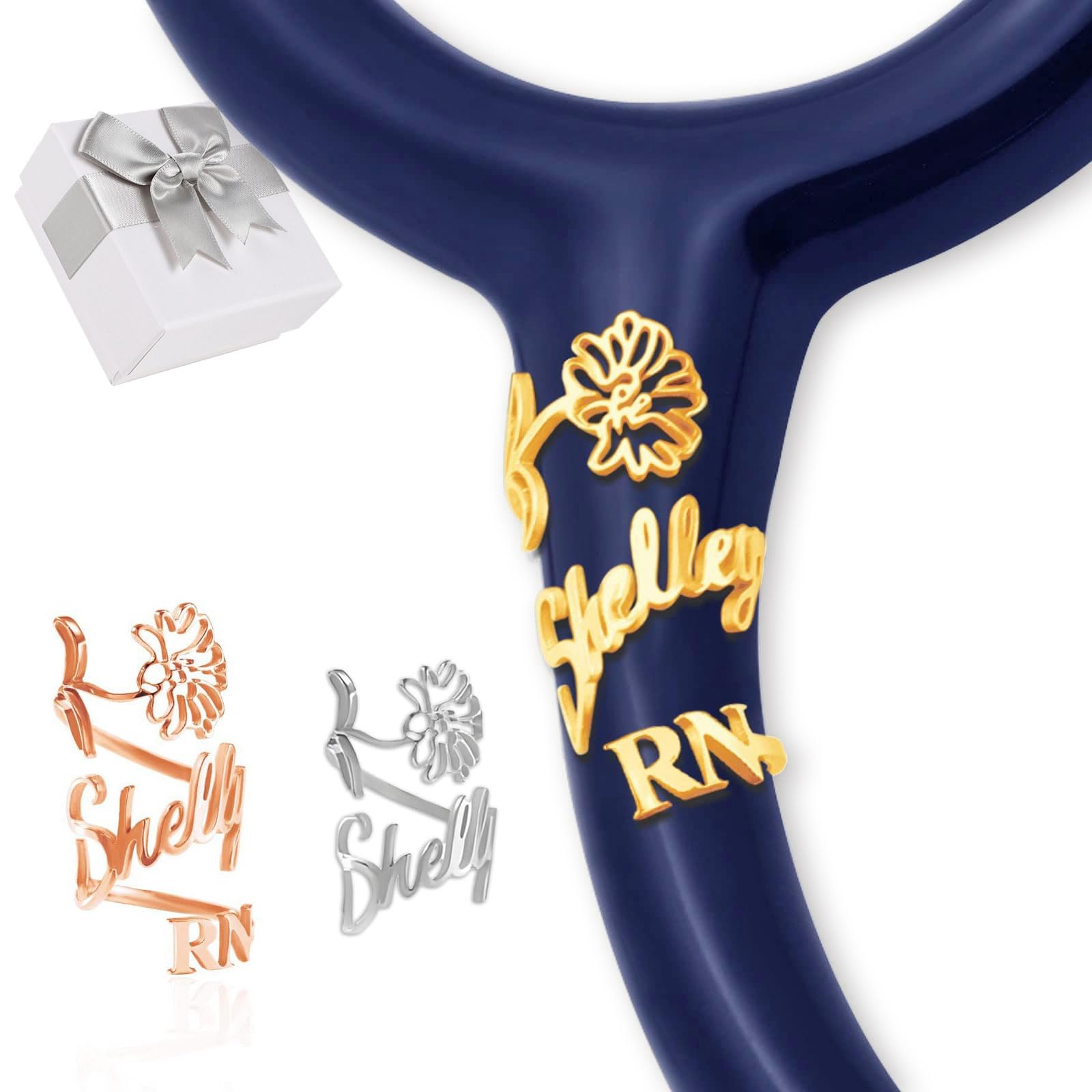 Personalized Stethoscope Name Tag Custom Stethoscope ID Charm Accessories for Nurse Doctor Vet,Stainless Steel Engraved Stethoscope Id Tag for Medical