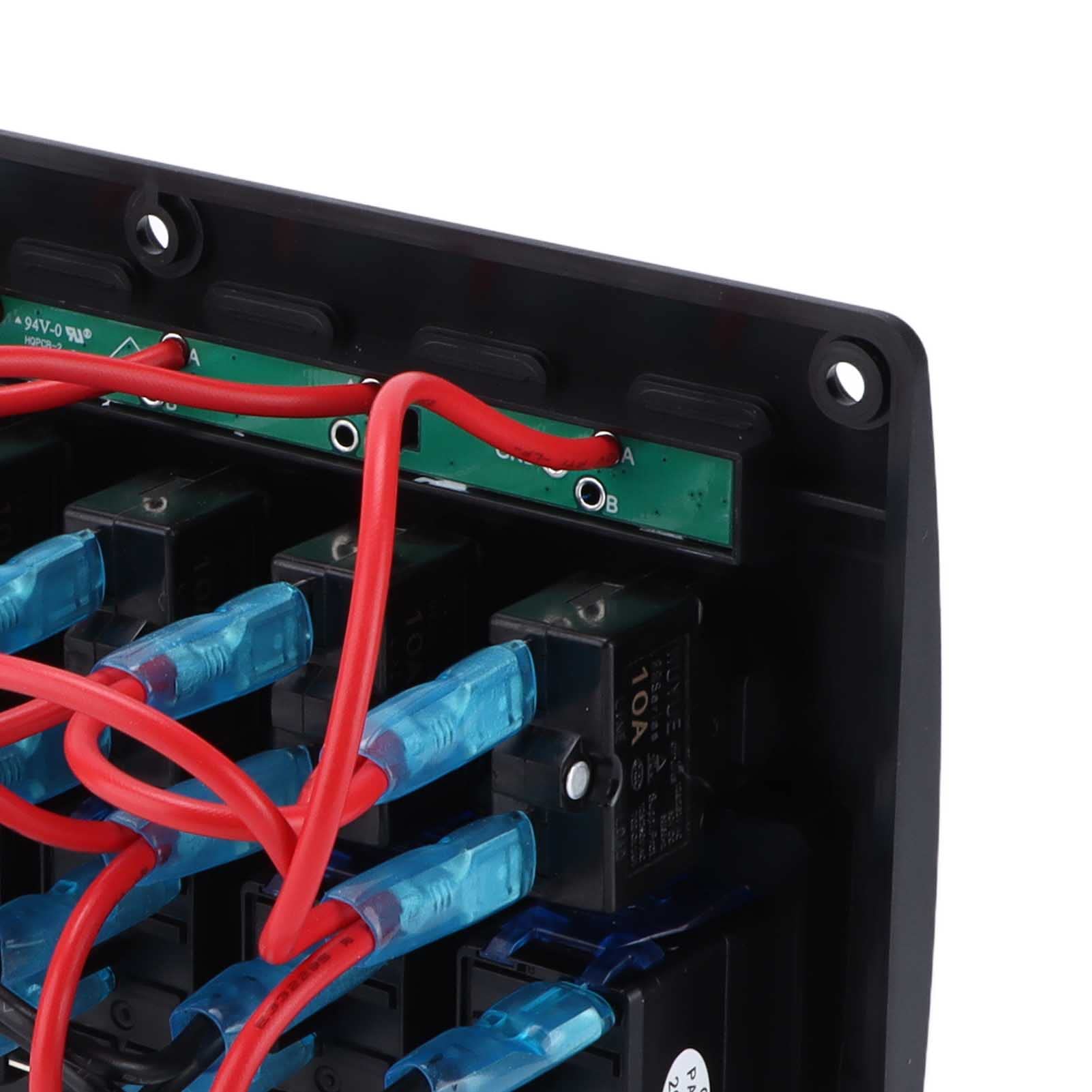 Panel przełączników kołyskowych 6-krotny 12V 24V Niebieska dioda LED IP65 Wodoodporna z ładowarką USB do łodzi morskiej RV SUV Truck