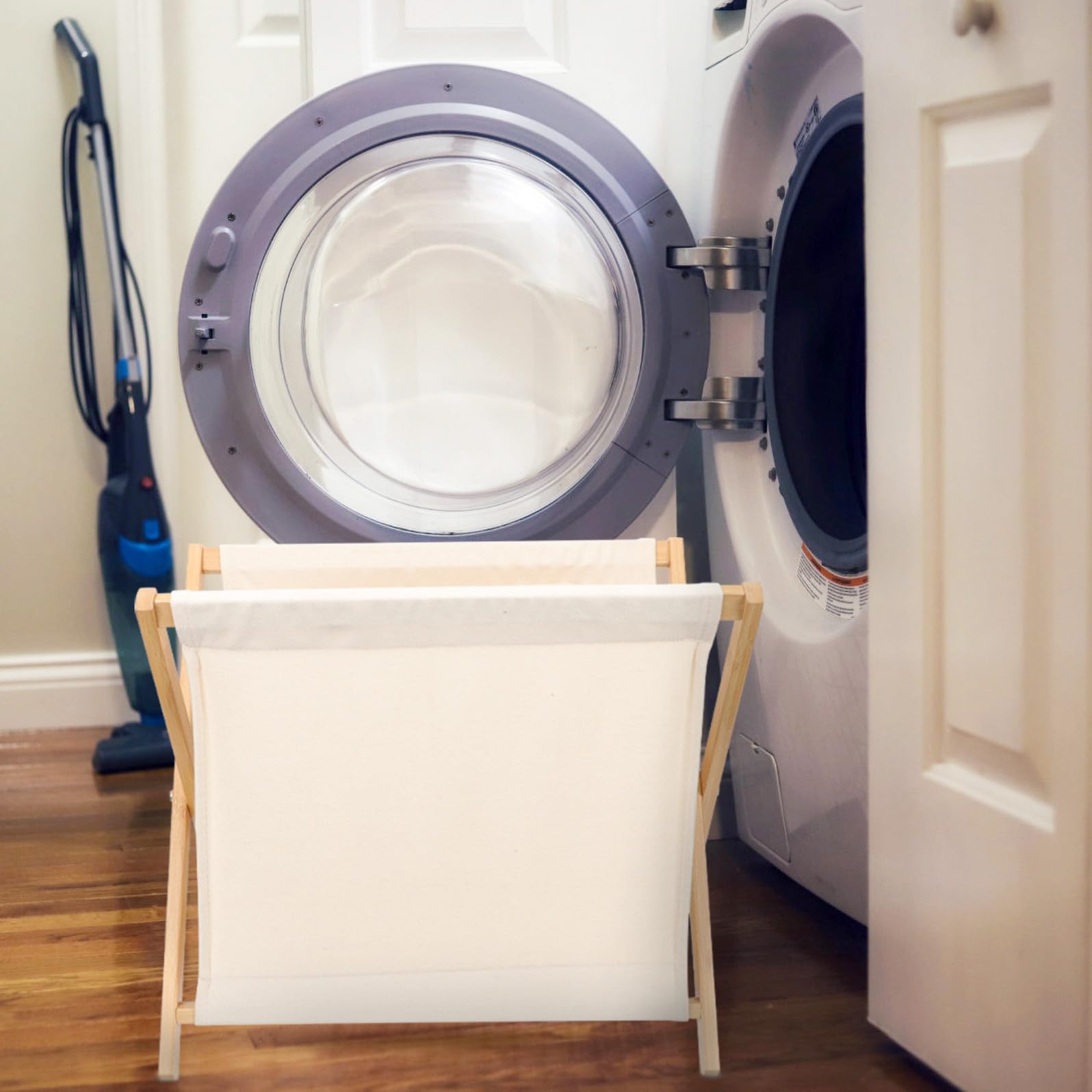 GALPADA Cesto Porta Biancheria Pieghevole in Cotone e Lino Beige Contenitore Multiuso per Giocattoli Abiti e Libri Organizer Leggero e Spazioso per Camera e Lavanderia