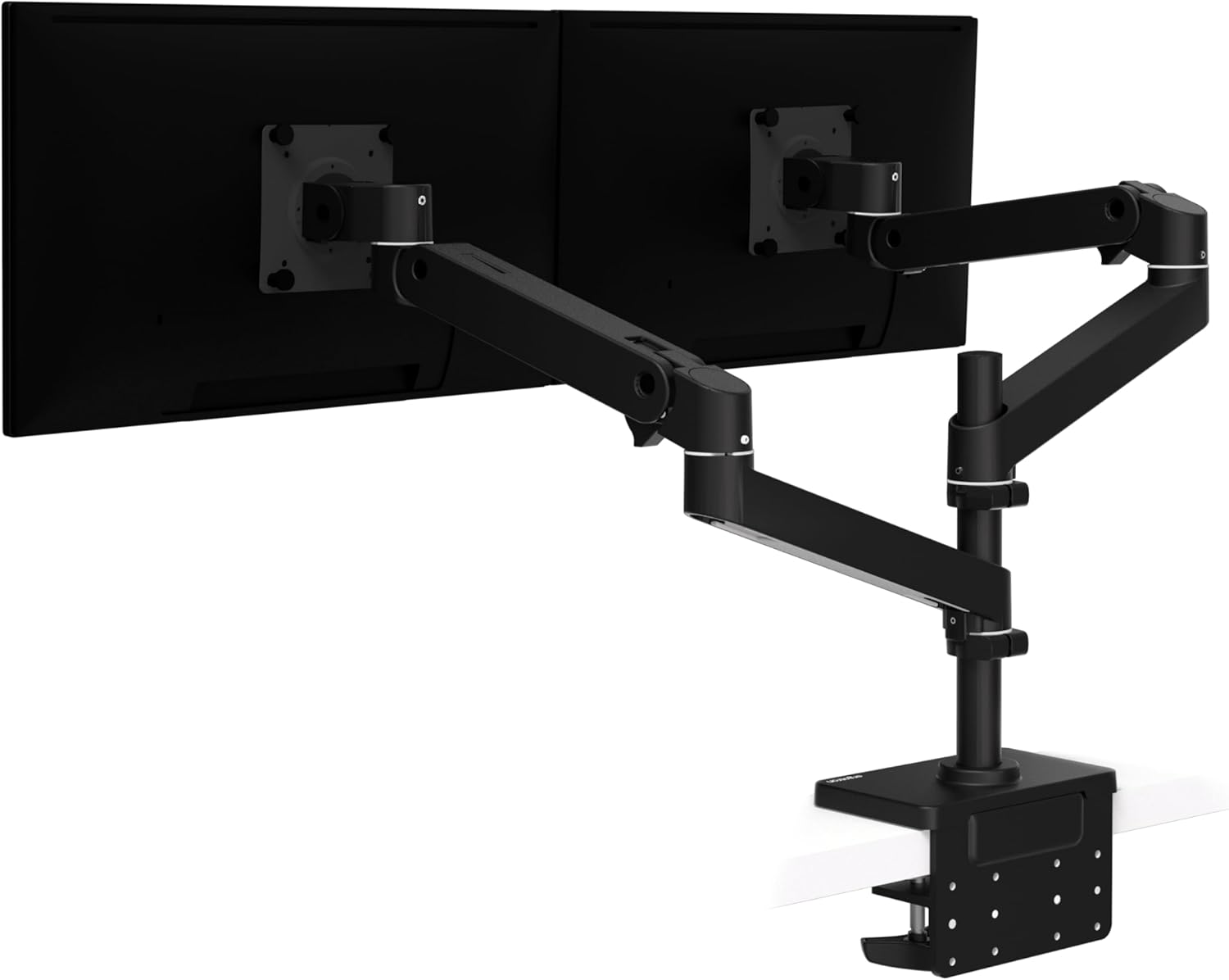 Ergotron LX Pro Premium Dual Monitor Arm installed