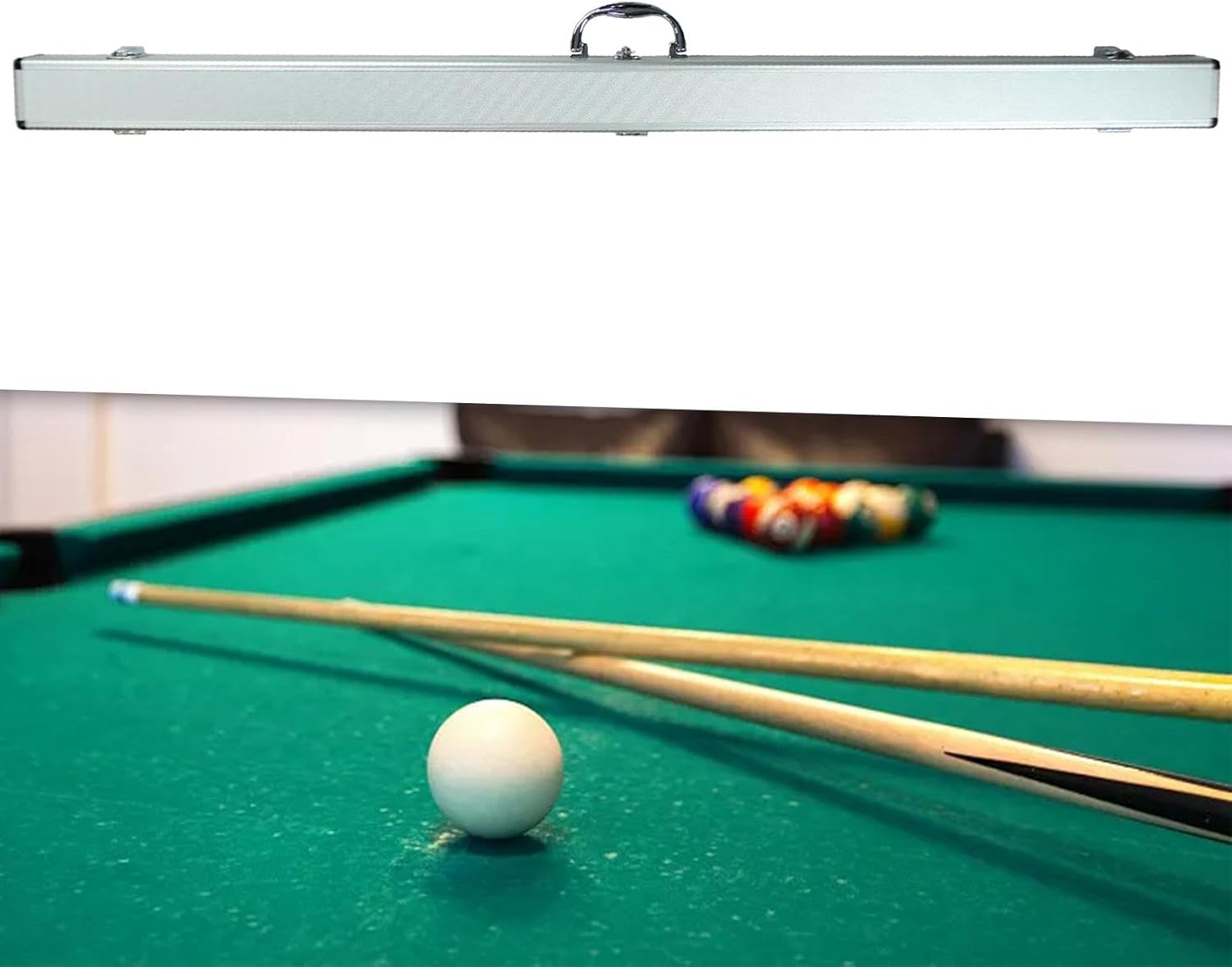 DYNWAVE 3/4 Billiard Stick Case Billiard Cue Bag Handbag Container Billiard Pool Rod Box for Outdoor Enthusiast Beginner Practice Men, A