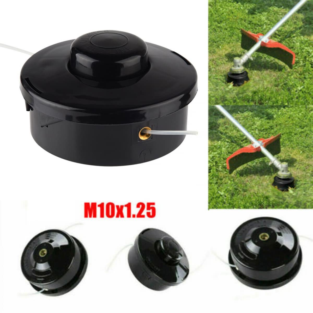 RANRAO Cabezal universal de repuesto para desbrozadora de gasolina M10 x 1.25 LHF