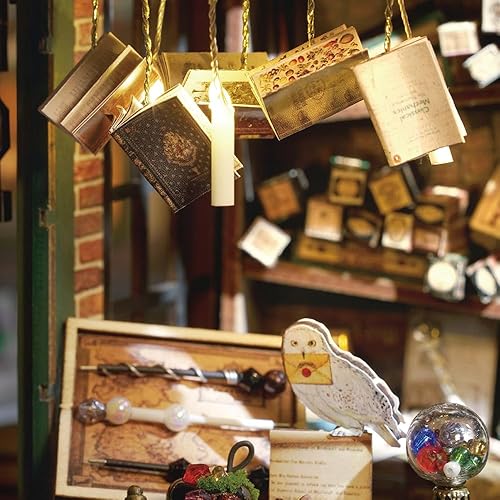 Miniatura 6 de Lannso Kit de casa de muñecas en miniatura, kit de casa de muñecas con cubierta a prueba de polvo, tienda de varitas mágicas, mini juguetes de casa