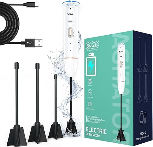Miniatura 7 de Mezclador de resina mejorado, mezclador recargable de mano con reducción de burbujas, mezclador de resina epoxi para resina, mezcla de silicona,