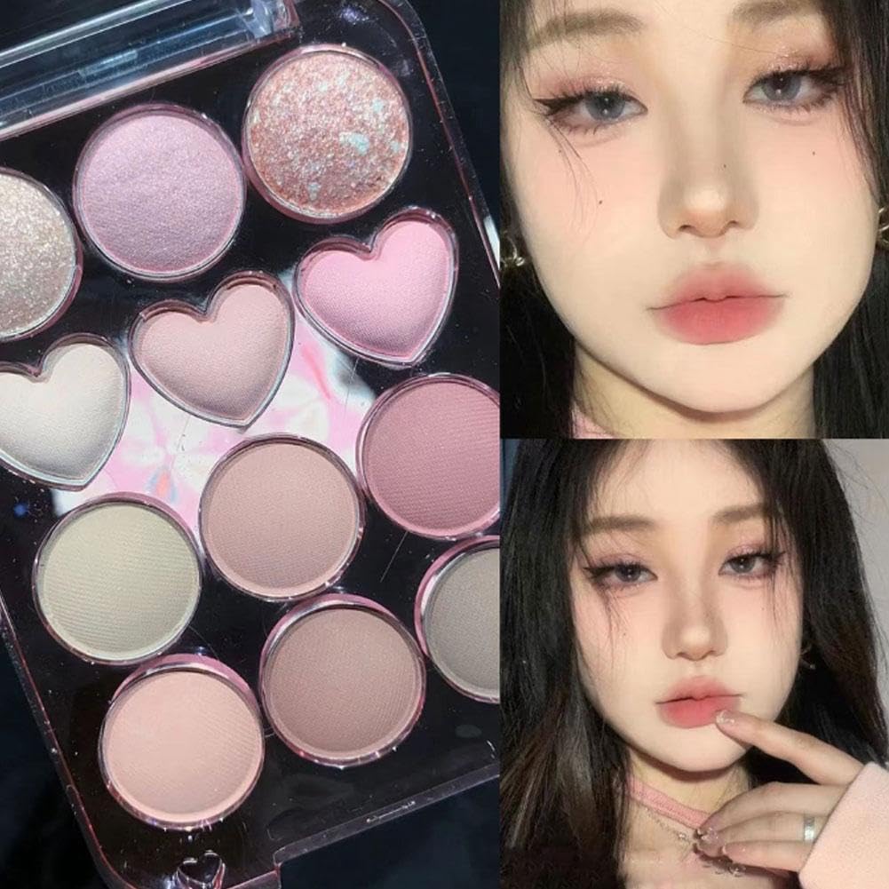 Amazon.co.jp: 12色のアイシャドウパレット、ラブハートシェイプシマー