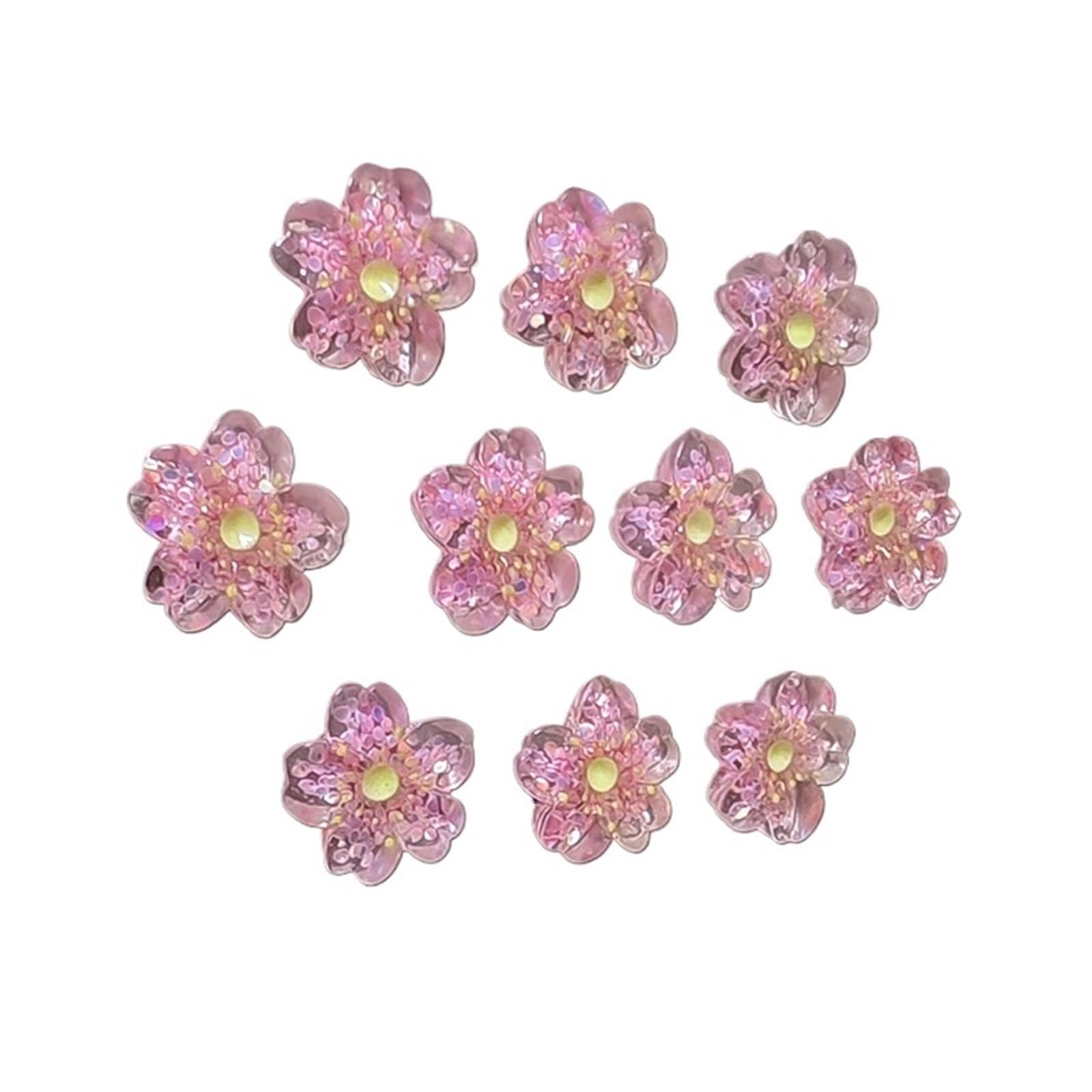 Glass Magnets 12pcs Pink Color Blossom Refrigerator Magnets Home Decor Arts Accessory Fridge Magnetic Whiteboard Message