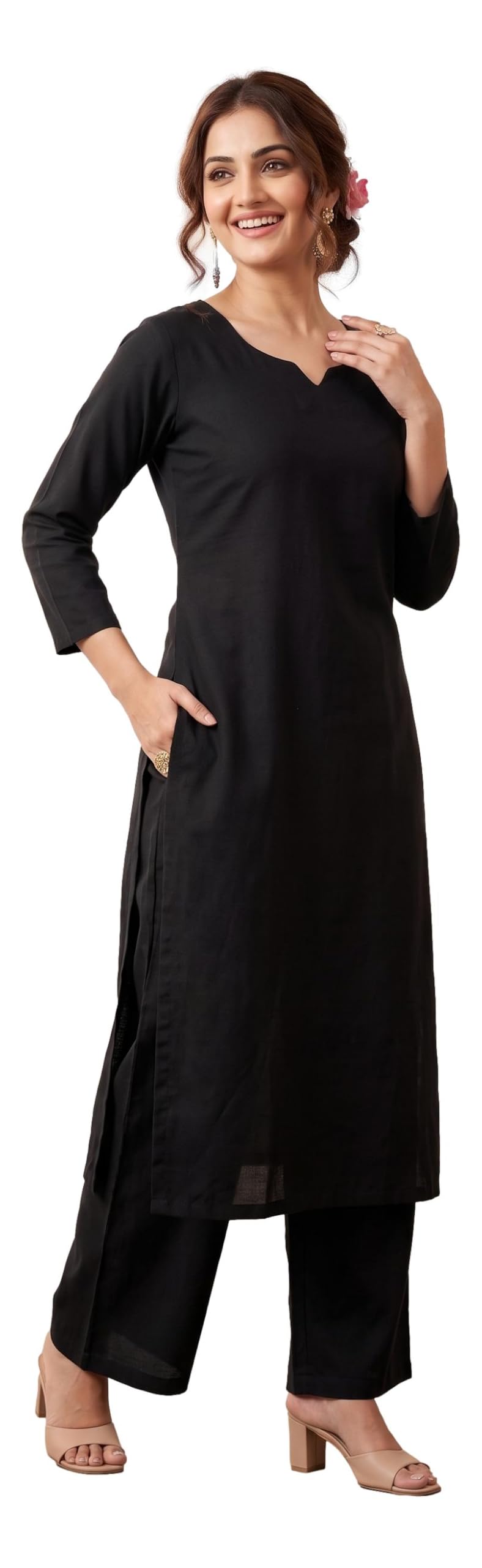 Cotton CoordSet | Designed for Comfort |Elasticated Palazzo | Pocket|RAINB-picture-52