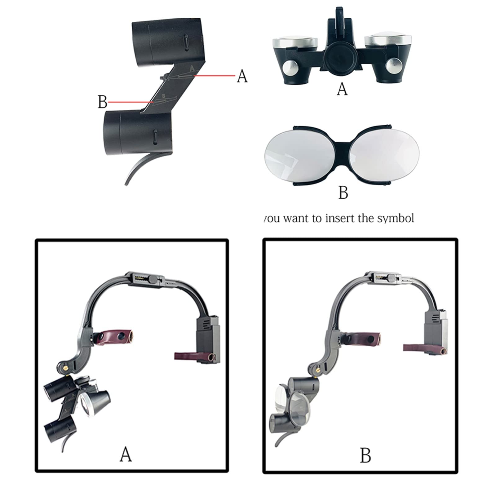 Binokulare Lupenbrille Für Zahnärztliche Eingriffe, 2,5X/3,5X, Mit Kopfband Und Licht, Medizinische Binokularlupenbrille In Aluminiumbox,2.5