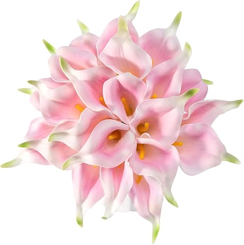 22 flores artificiales Lataex de 13.4 pulgadas de color rosa, para decoración del hogar para flores de primavera, cocina del hogar, decoración de