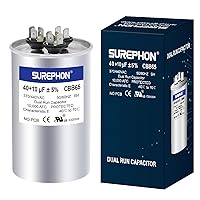 Vista 29 de 40+5 uF 40/5 MFD ±5% 370V/440VAC Condensador de Arranque y Funcionamiento Dual CBB65B Funciona para Motor de Ventilador de Unidad de Aire