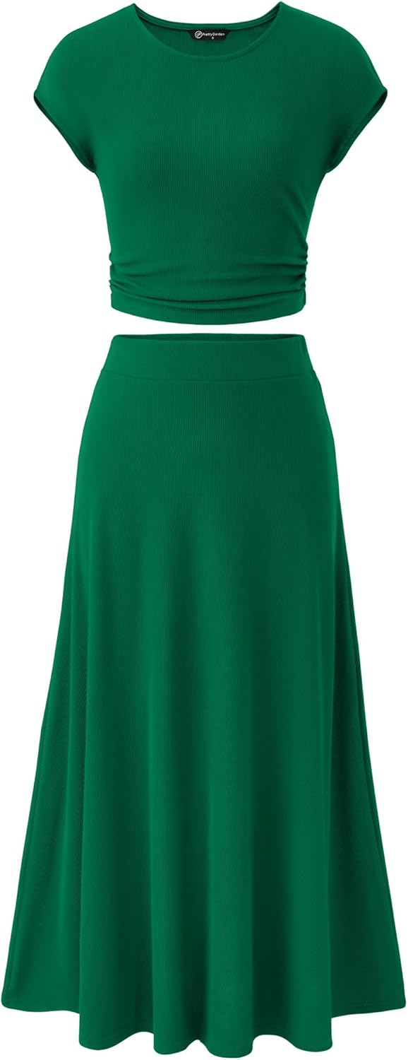 Prettygarden summer skirt set dressy casual knit travel vacation loungewear
