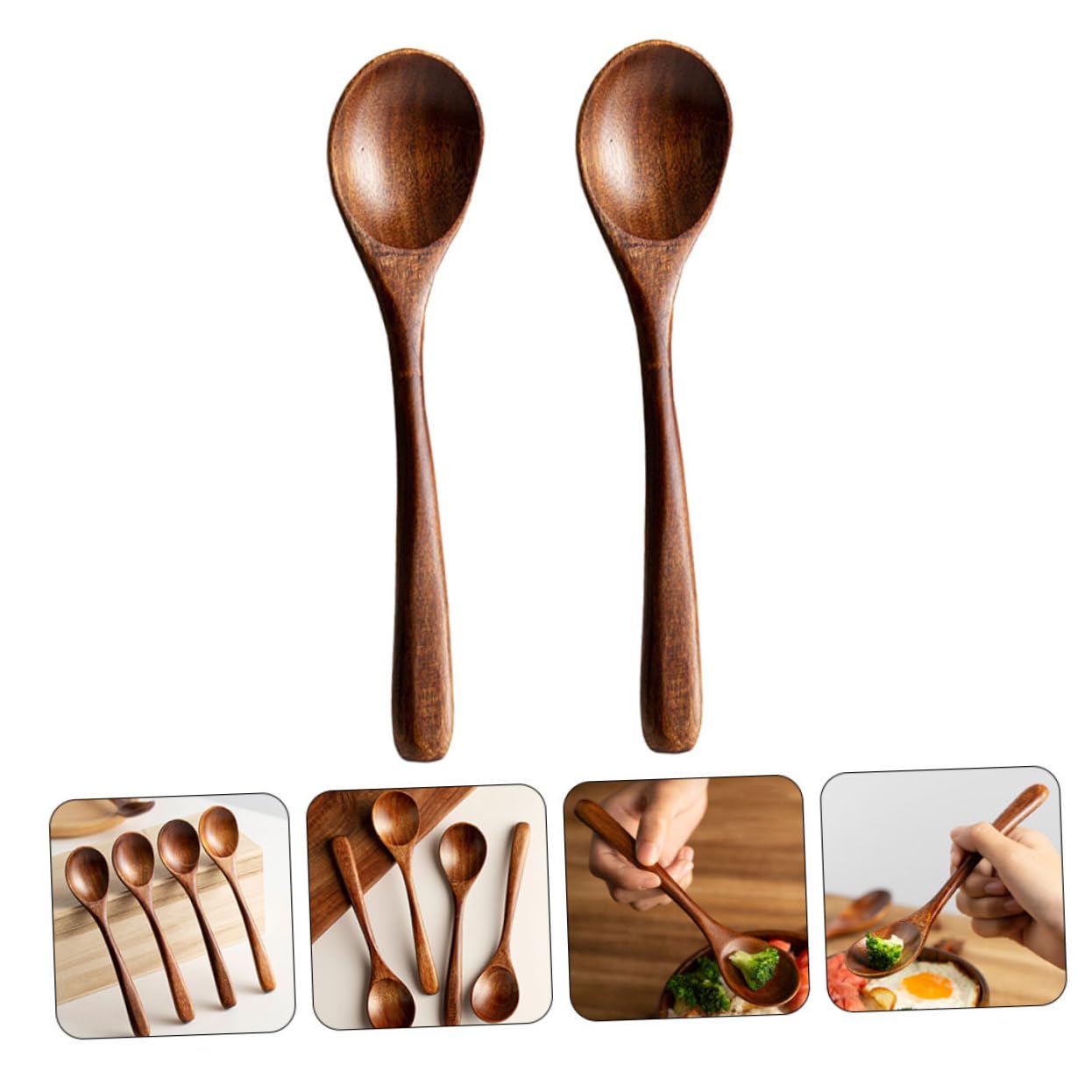 NAMOARLY 2pcs Spoons Smooth Surface Soup Rice Scoops for Desserts and Porridge and Easy to Use Japanese Style Design
