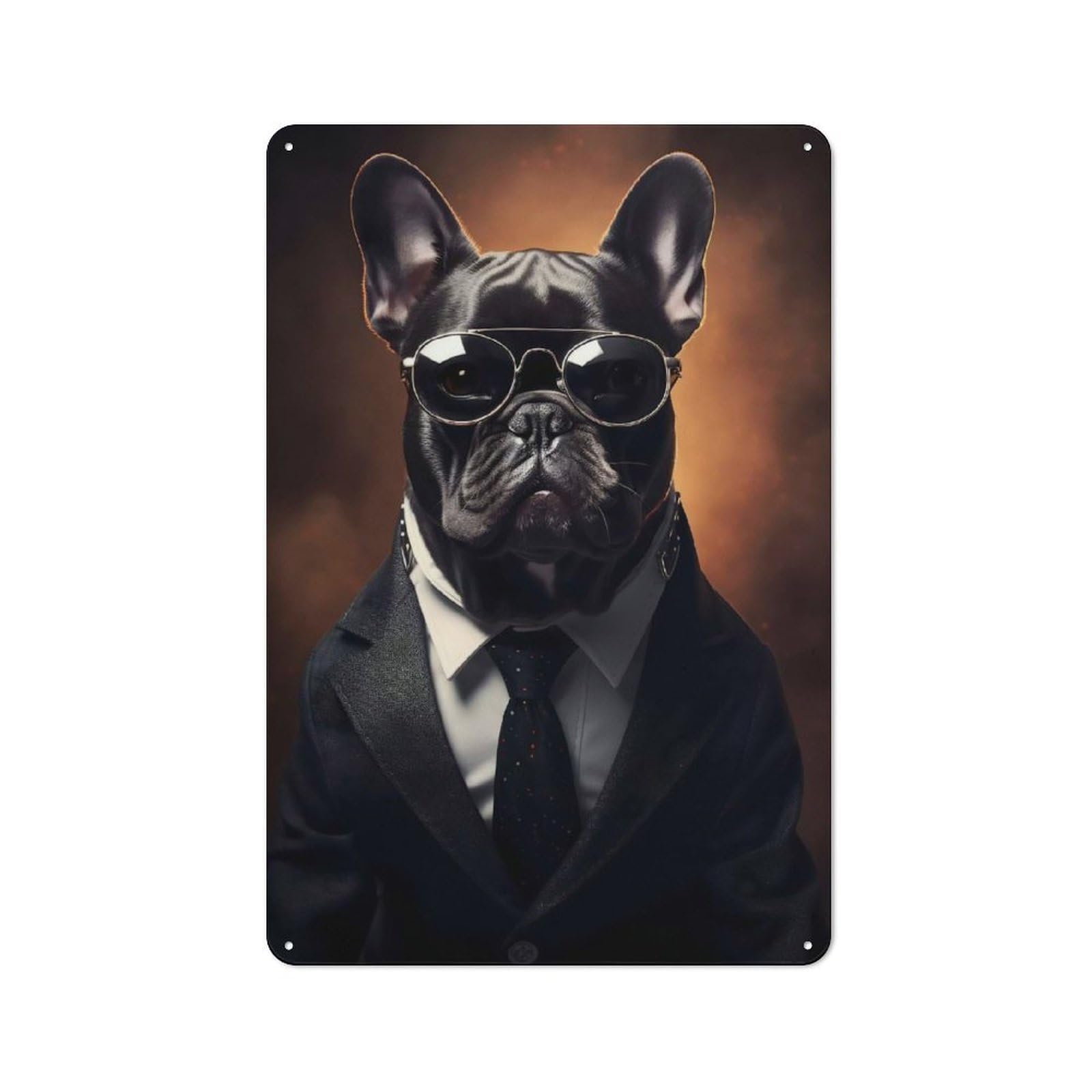 Junmoney Pug Dog Gangstar Everyday Metal Gift Sign 30X20cm, Room Wall Plaque For Home, Shop, Pub Or Studio Wall