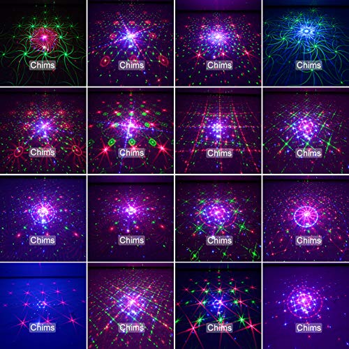 Image of Starmate Magical Stage Laser Projector RGRB Color 80 Patterns Gobos with Blue LED Sound Activated Remote-control for DJ Disco Club Xmas Christmas
