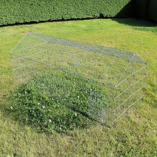 Wiltec Freilaufgehege Kaninchen 180 x 75 x 75 cm, Außengehege und Kleintierstall für Kaninchen, Hasen, Meerschweinchen, Freigehege als Hasenstall