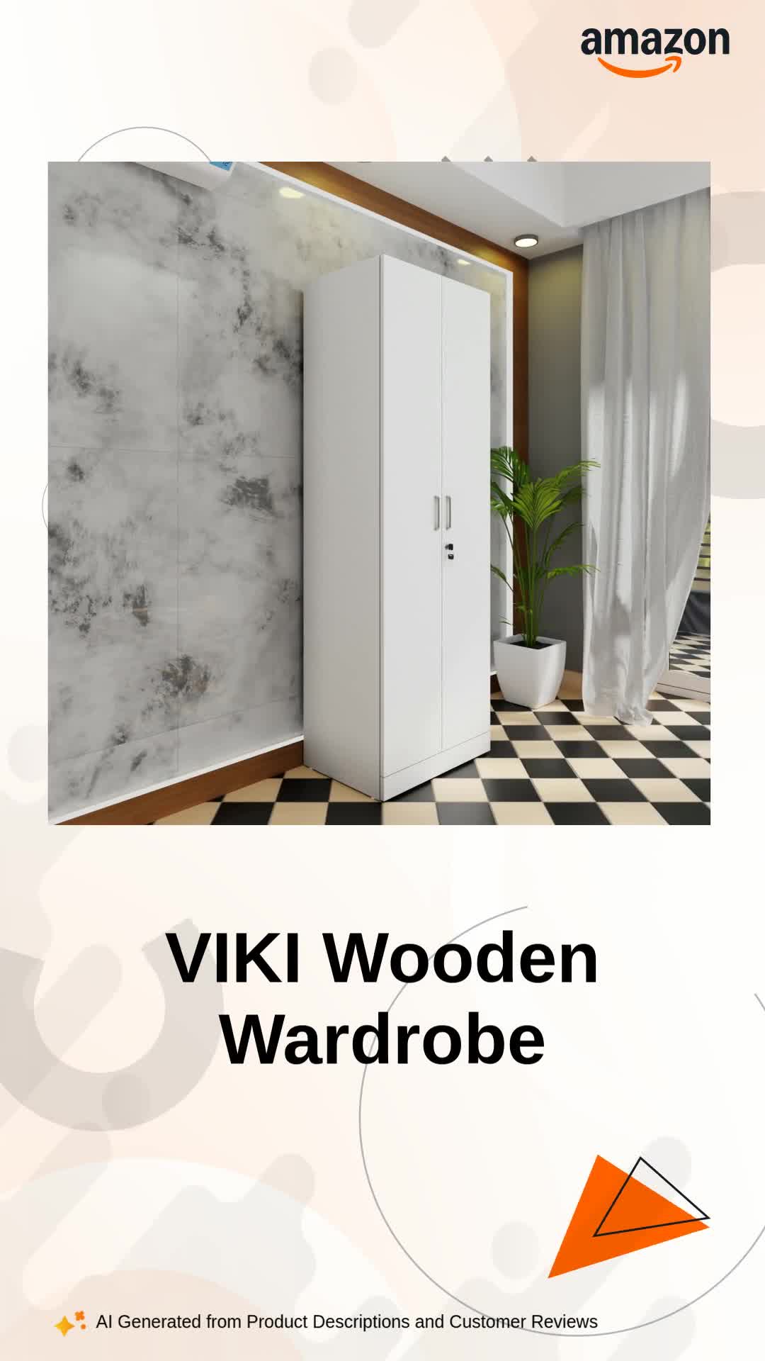 VIKI Wardrobe | Wooden Almirah for Clothes,Door for Bedroom, 2