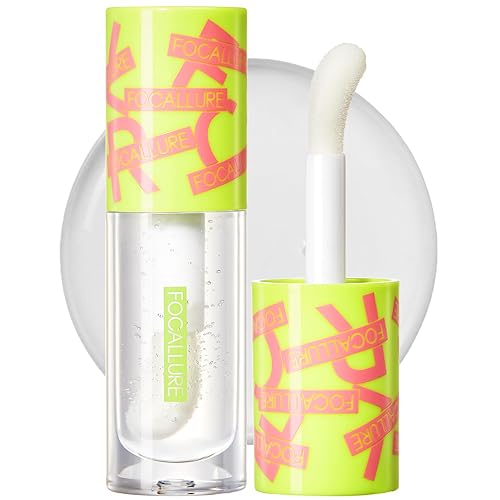 FOCALLURE Aceite de labios, hidratante, brillo labial hidratante, aceite transparente Toot Lip Glow Oil, acabado brillante brillante, antiadherente,