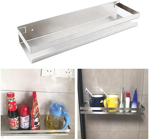 Miniatura 2 de Estante de ducha de acero inoxidable para baño, estante de ducha para organización de cesta de cocina, 15.7 pulgadas, color plateado