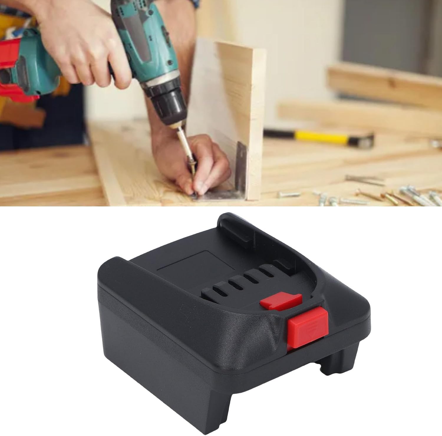 Garosa Cordless Power Tool Battery Adapter Converter Fit for Lithium Ion Batteries Enhance Tool Functionality. Simply Press Button Compatible with B4 Batteries with Adapter for 48 11